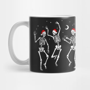 Christmas Dancing Skeletons in Santa Hats Mug